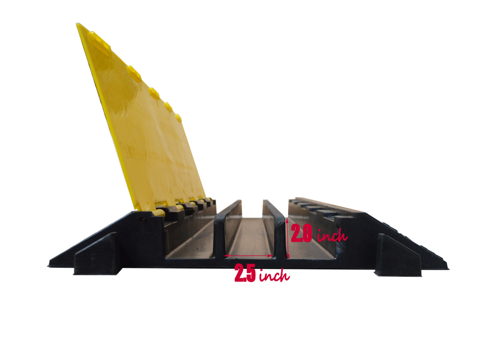 3-Channel Rubber Electrical Wire Cover Protector 3 Slot Cable Protector Ramp