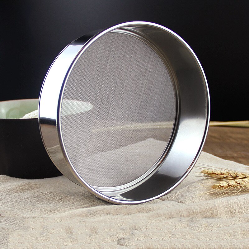 0.28mm Stainless Steel Mesh Flour Sifter 15cm Dia Pastry Icing Sugar Shaker Sieve Cup Baking Tool Kitchen Accessories