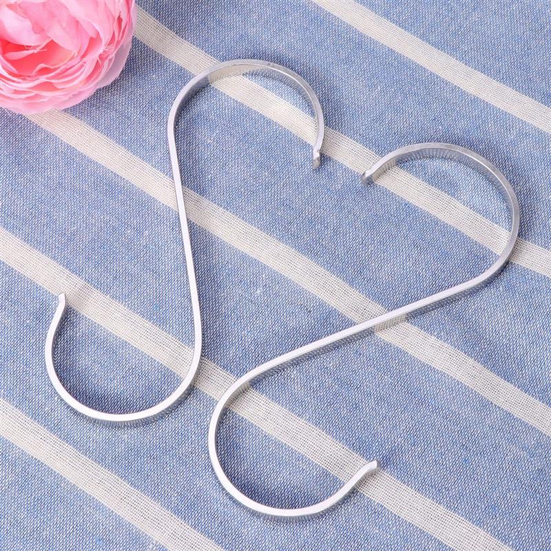 6pcs S Hooks S Shape Metal Hooks Heavy Duty 304 Stainless Steel Flat Hooks S Shape Hangers for Hanging Plants Pots Pans