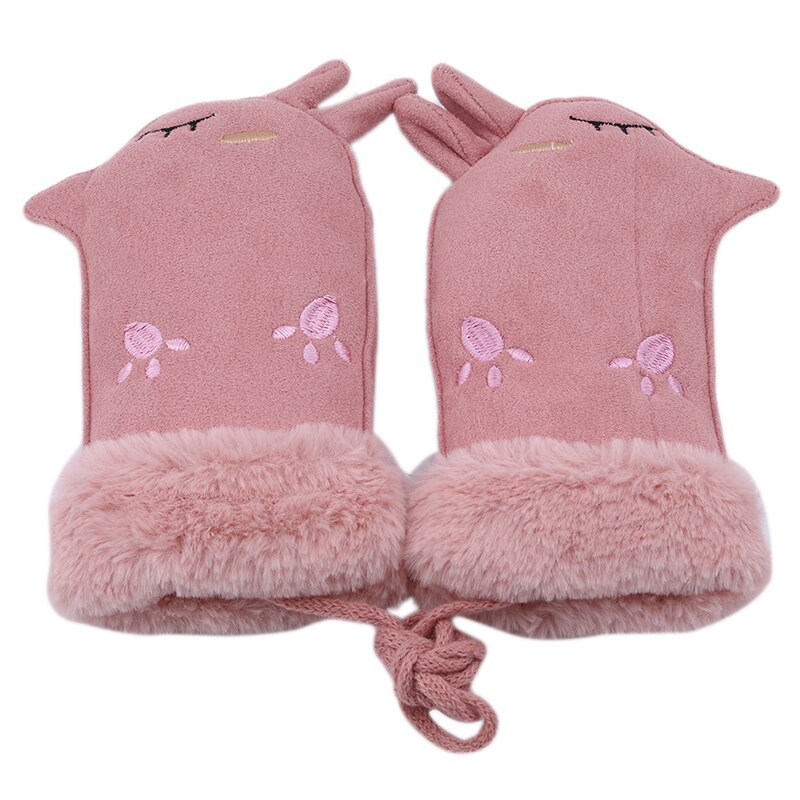 Venda quente dos desenhos animados das crianças luvas de camurça bonito luvas de inverno crianças ao ar livre luvas quentes meninas menino crianças luvas unisex