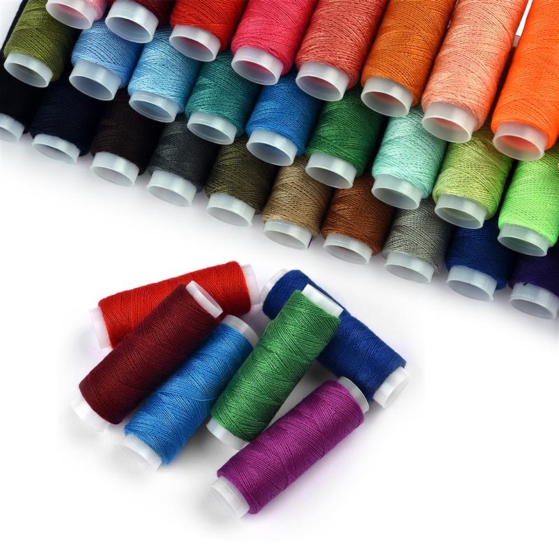39 Colors 100% Polyester Yarn Sewing Thread Roll Machine Hand Embroidery 200 Yard Each Spool For Home Sewing Kit