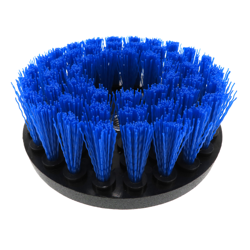 4/5/6- tommers hulbor rengjøringsbørste  m10- tråds kraftskrubb for lær, plast, tremøbler, bad, bilinteriør: M / Blå