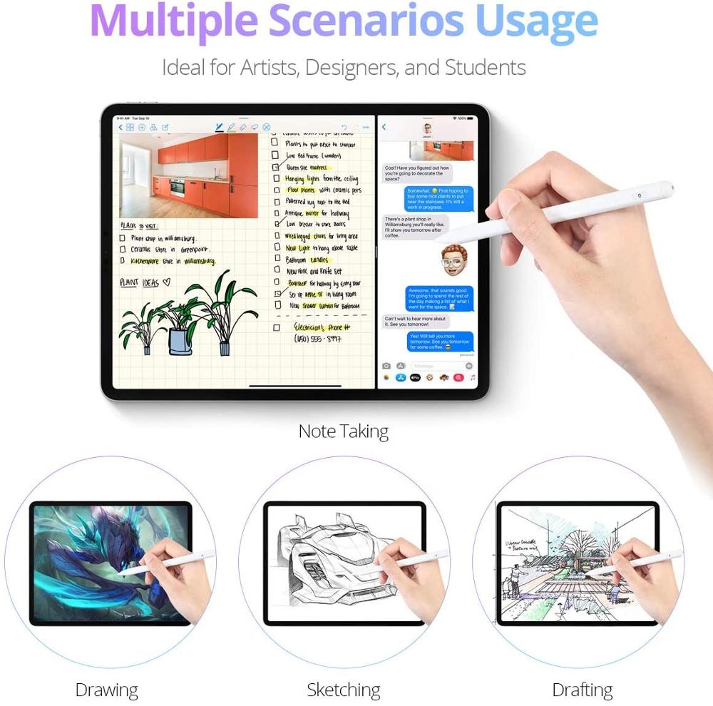 Palm Rejection Stylus Pen For Apple iPad 9.7 Pro 11 12.9 Air 3 4 10.5 10.2 6th 7th 8th 10.9 Touch Pencil