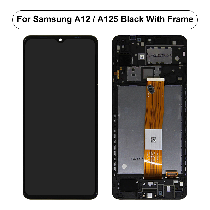 6.5 &quot;Originele Voor Samsung Galaxy A12 Lcd A125F A125M A125U A125F/Ds A125 Lcd Touch Screen Digitizer vervangende Onderdelen: Black With frame