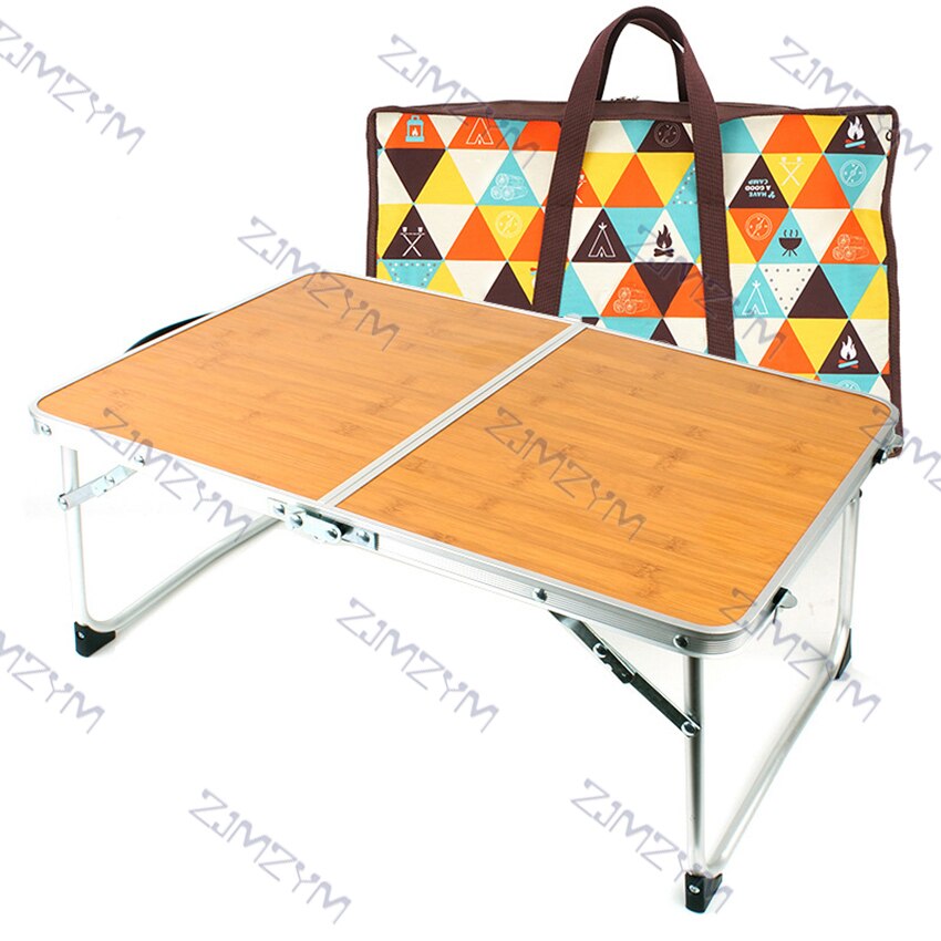 Camping Tisch Faltbare Aluminium Bambus Camping Tisch Leichte drinnen draussen Picknick Tisch Tragbare Mehrzweck Laptop Schreibtisch