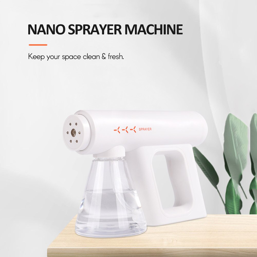 Nano Atomizer Sprayer Wireless Blue Ray Handheld Rechargeable Disinfectant Fogger Machine 300ml/11oz Capacity