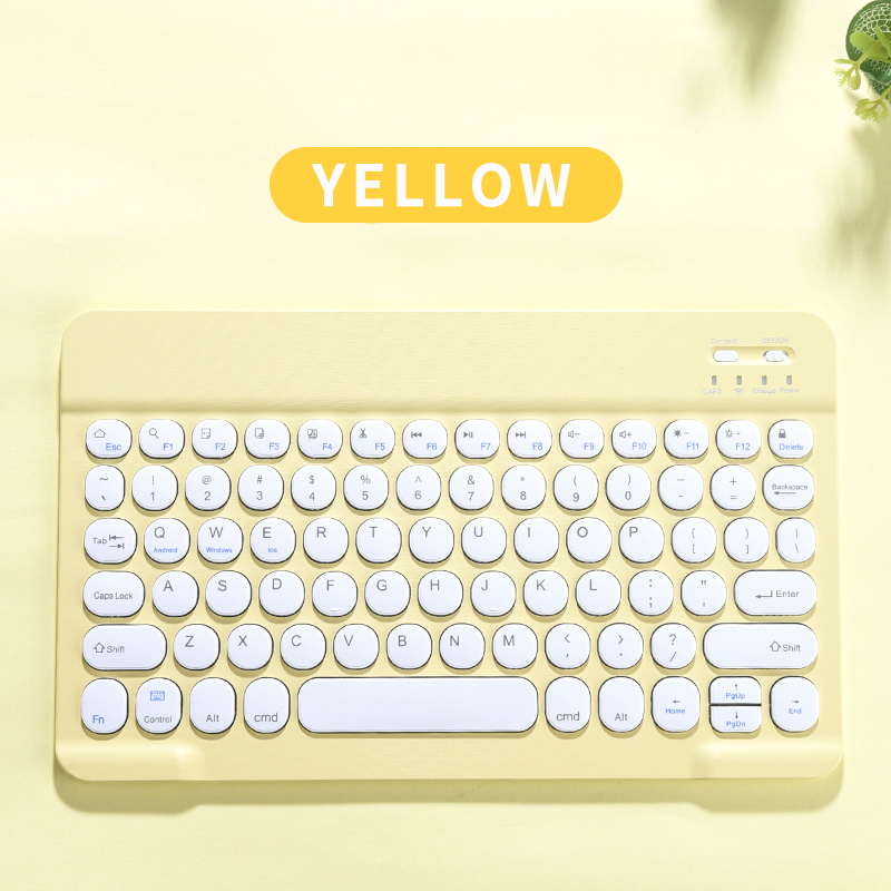 Para apple ipad huawei samsung xiaomi lenovo teclado universal rato combinação teclado mágico para tablet ios android windows pad: Yellow