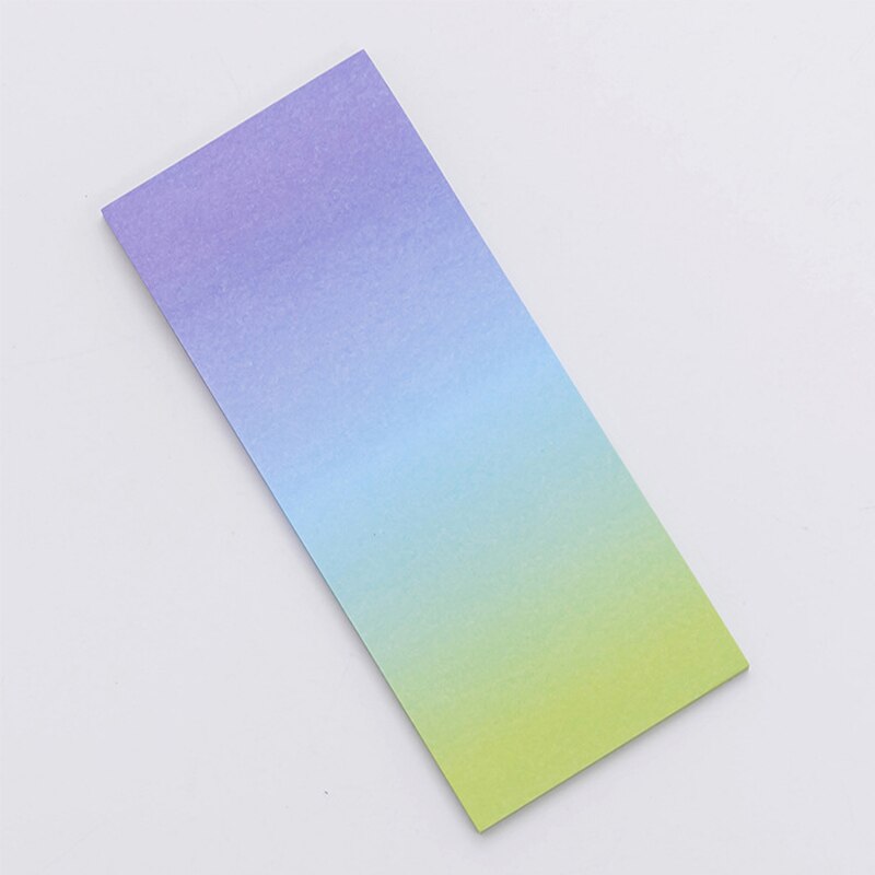 1 Piece office Rainbow colorful self-adhesive note Memo Pad cartoon writing paper sticky notes: Purple yellow