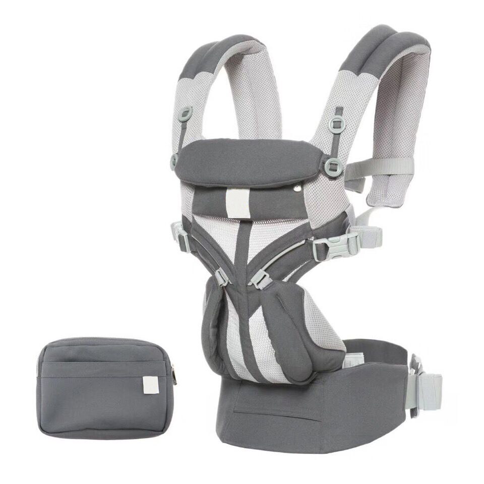 Ergonomische Draagzak 360 Omni Biologisch Katoen Vier Positie 360 Baby Carrier Ademende Koele Lucht Baby Carrier Rugzak: omni cool air grey1
