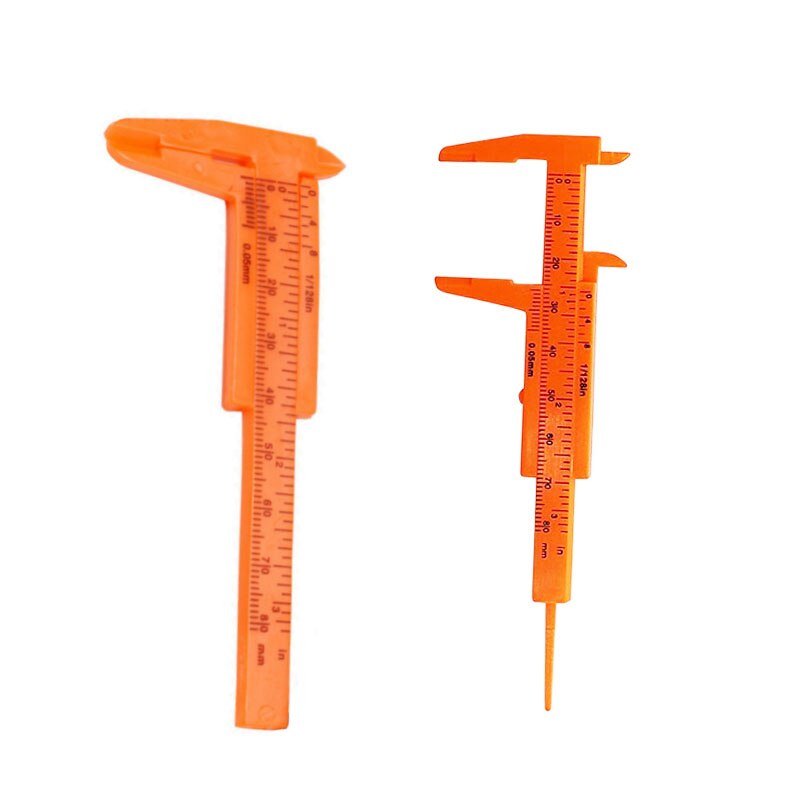 1 ud. Calibrador Vernier negro blanco azul naranja 80mm 3 en regla métrica de doble escala herramienta de medida de plástico