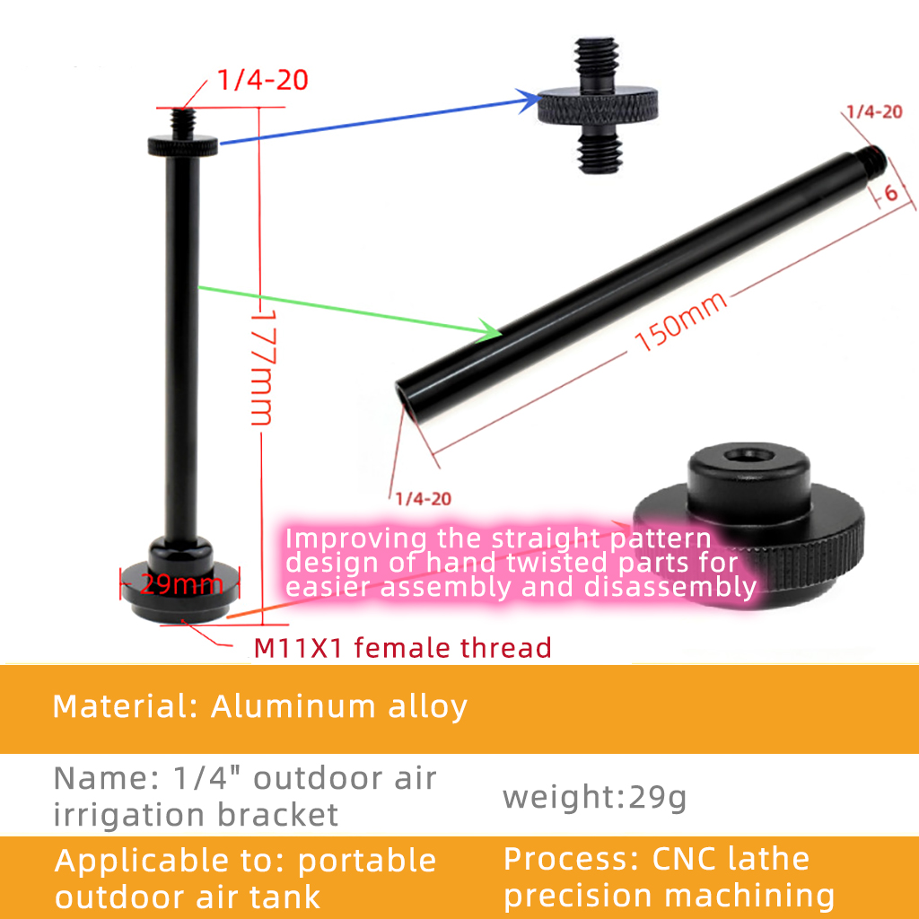 Soporte para lámpara de Camping, poste de luz desmontable, aleación de aluminio, soporte para luz exterior, colgador de lámpara, soporte adaptador para trípode de montaje 1/4-20: Rojo