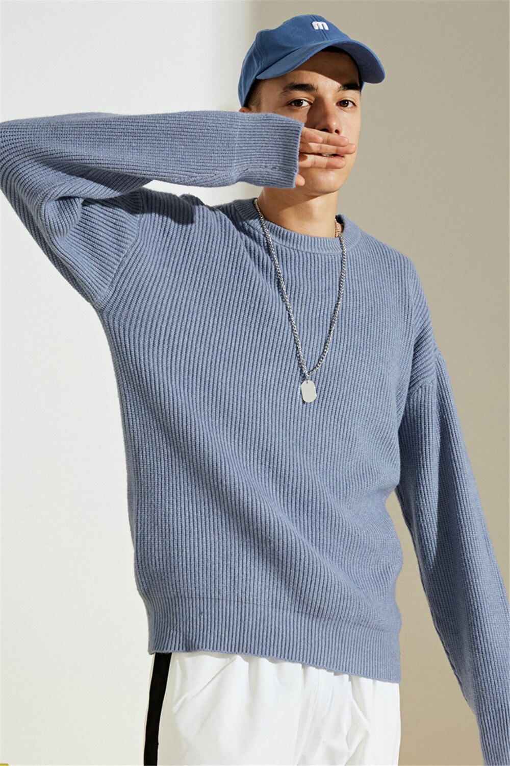 Raibaallu Men's Pullover - Oversize Long Sleeve Knitwear Top - Autumn Collection