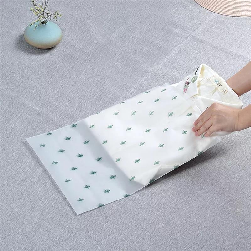 5PCS Travel Storage Bag Set Cute Cactus Zip-Lock Waterproof Luggage Packing Bag Cosmetic Bag Storage Supplies For Travel