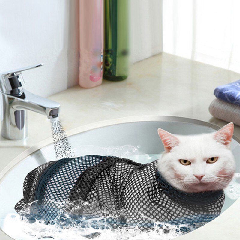 Cat Grooming Washing Bags Mesh Cat Bath Clean Bag No Scratching Bite Restraint Cat Supplies Nail Cutting Bags