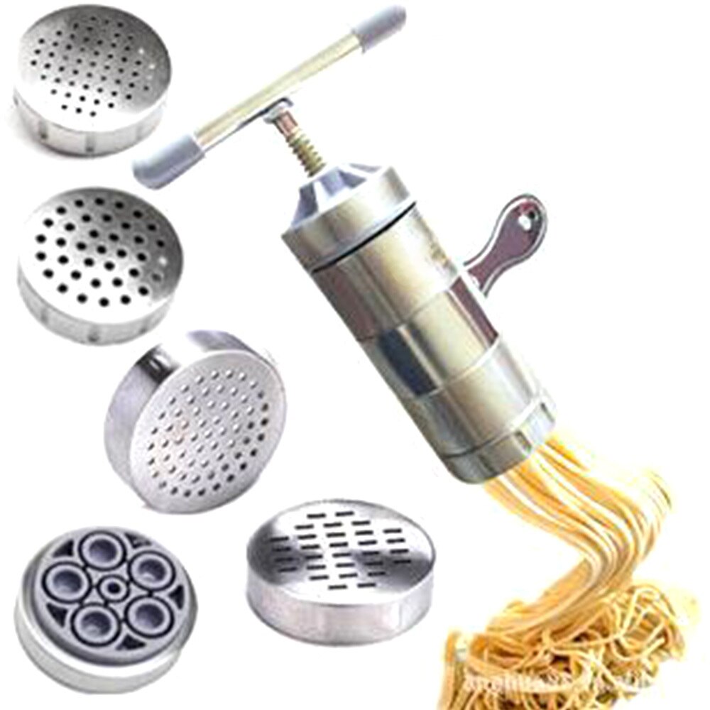 Press pasta maskin sveiv kutter manuell nudler maker frukt juicer kokekar med pressing former lage spaghetti kjøkkenutstyr: 6 stk