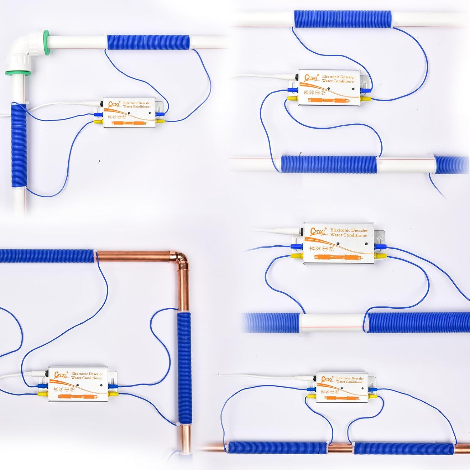Electronic Water Descaler System Water Descaler, Alternative Electronic Salt-Free Hard Water Conditioner, Alloy Shell