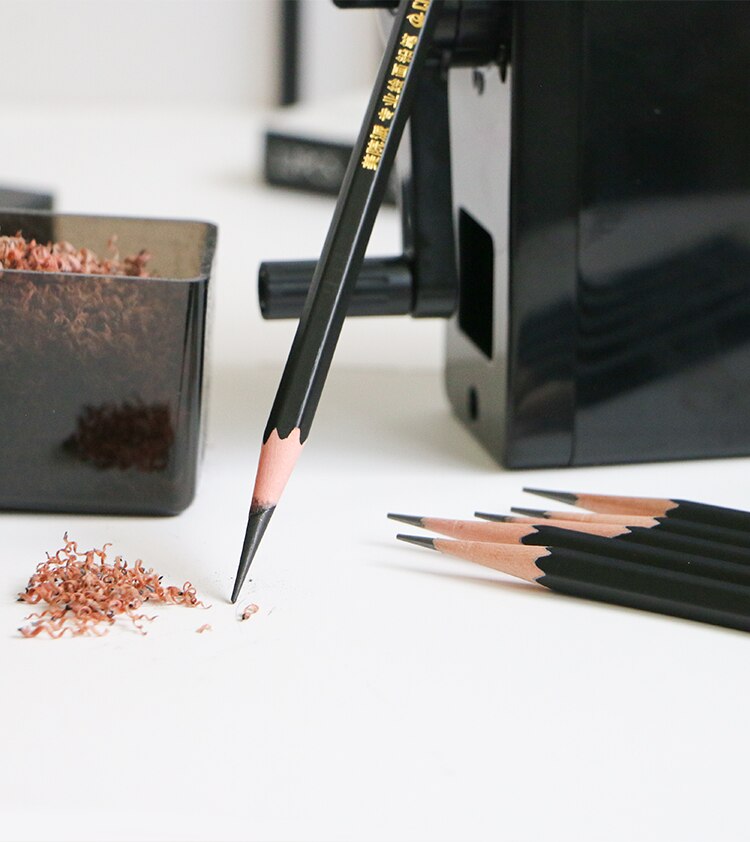 Chinjoo Pencil Sharpener for Charcoal and Log Pencils,Automatic Pencil Charcoal Sharpener,Hand-cranked School Supplies