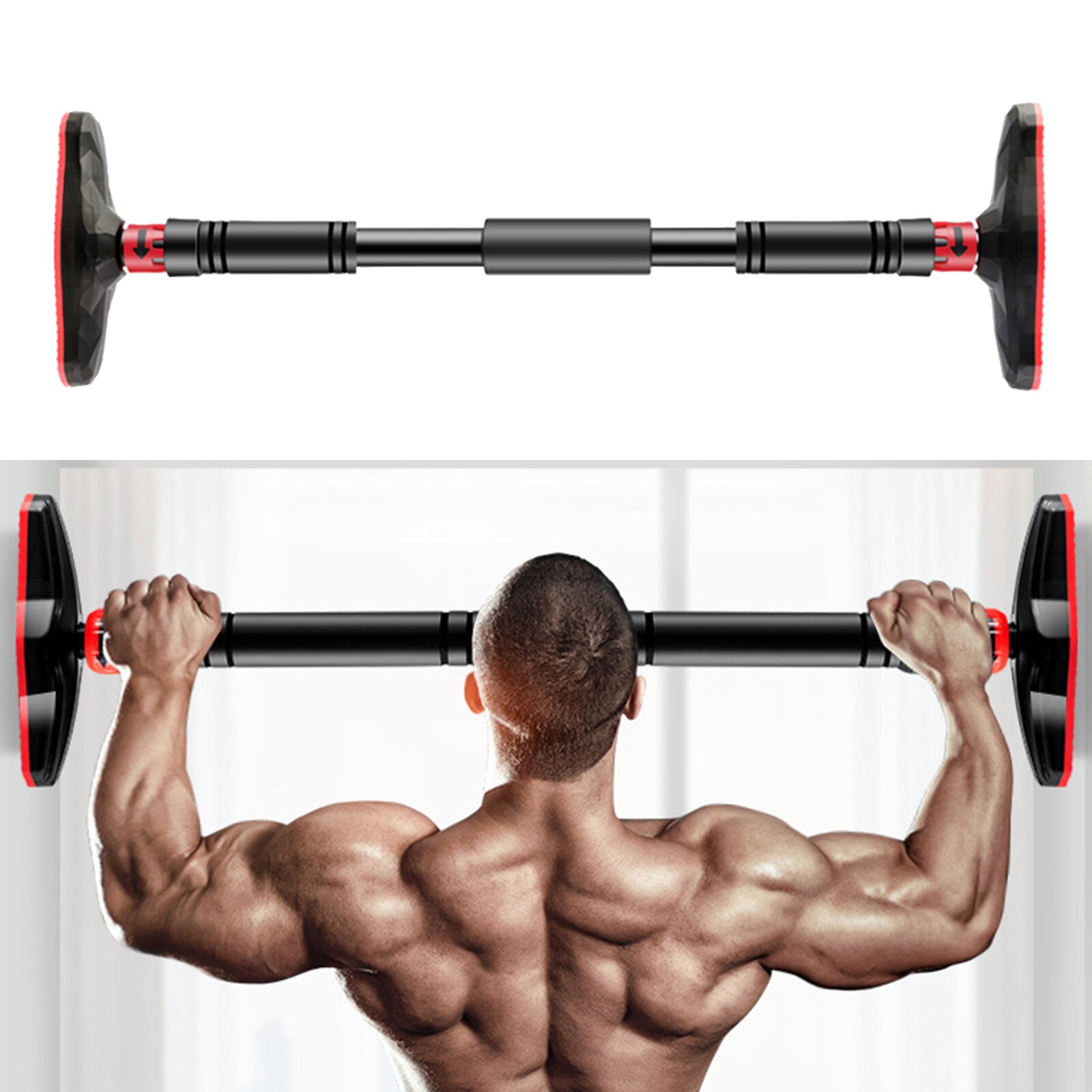 Solid Pull Up Bar Fitness Telescopic Exercise Chin Up Bar Workout Strength: 100cm Normal