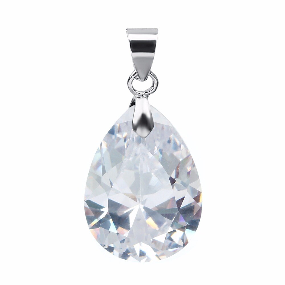 2 pz/lotto di Colore Argento AAA Cubic Zirconia Acqua Pendente di Goccia Viola Rosso CZ Per La Collana Degli Orecchini Del Pendente Per Le Donne di Nozze