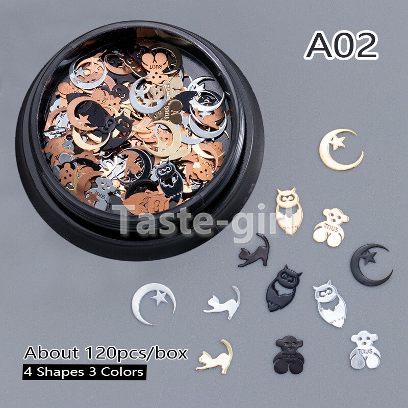 1garnek boże narodzenie metalowe ozdoby robić paznokci folia cekiny paznokci kawałek naklejki naciśnij na sztuczne paznokcie akcesoria manicure dostarcza narzędzie: HGKJP-A02