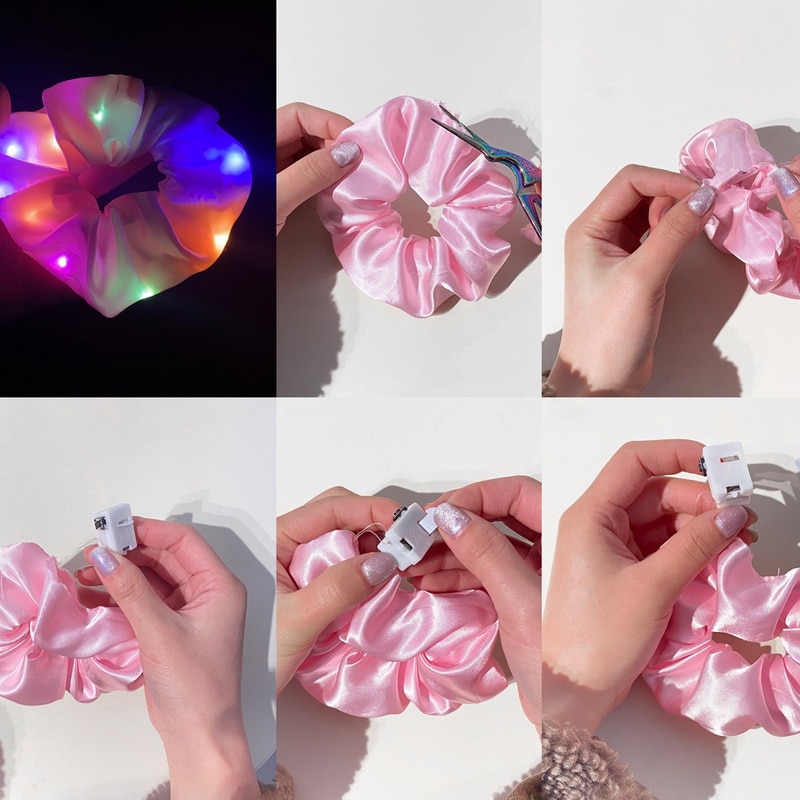 Blød chiffon kvinder hår scrunchie elastiske hårbånd jule strækbart hår bånd hestehale lilla ensfarvet tilbehør