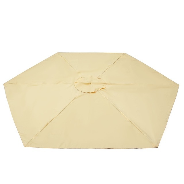 270cm 6 Bones Waterproof Canopy Anti UV Garden Parasol Canopy Cover Outdoor Umbrella Cover Canopy Patio Awning Sun Sun Shelter: Beige