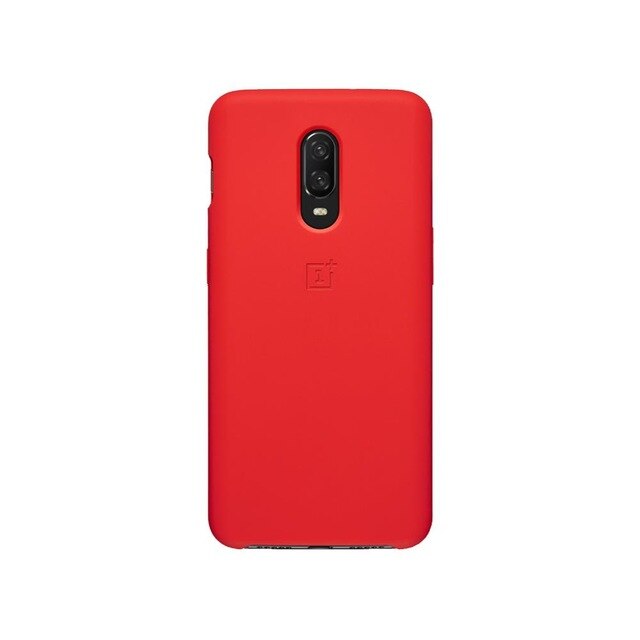 100% Officiële OnePlus 6t Case originele 1 + 6T OnePlus 6 bespoke Siliconen Zandsteen Nylon Karbon Bumper Leather flip Cover: Silicone Red / for OnePlus 6