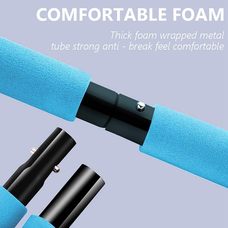 -Portable Pilates Bar Kit Yoga Pilates Stick with Resistance Band, Home Gym Pilates Yoga Exercise Bar with Foot Loop for Tota