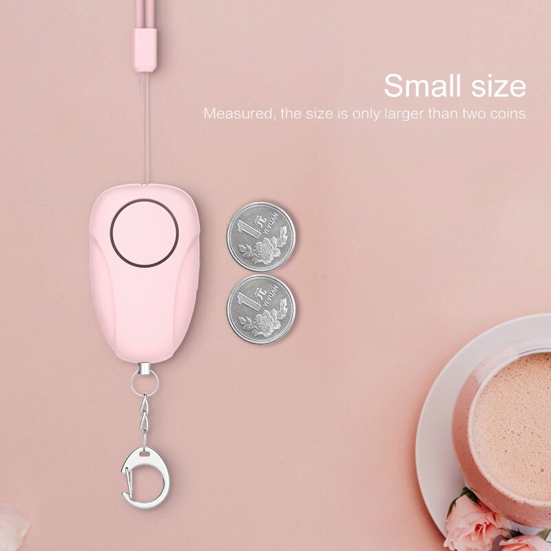 2 Colors 120dB Sound Loud Personal Safety Alarm Security Auto Alarme with Keychain Protection Artifact Dual-tone Rechargeable