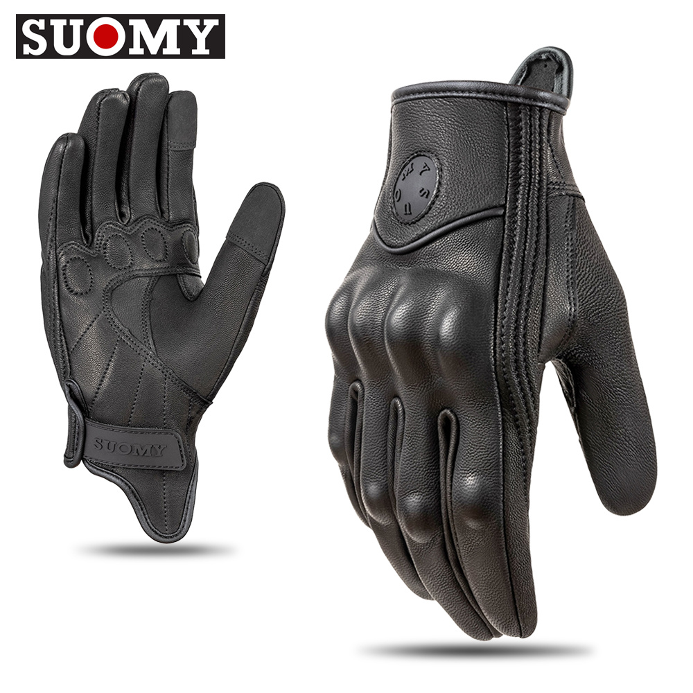 Retro Gelbe Leder Motorradhandschuhe Wasserdicht Touchscreen Racing Reiten Biker Handschuhe guantes Motocross Motorradausrüstung: Armee Grün / XS