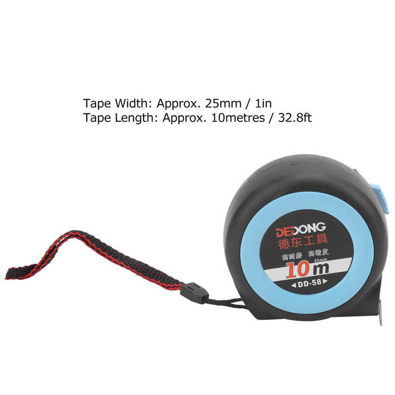 Tape Measure 32.8ft Hard Retractable Locking Accurate Construction Carpentry 10metres x 25mm