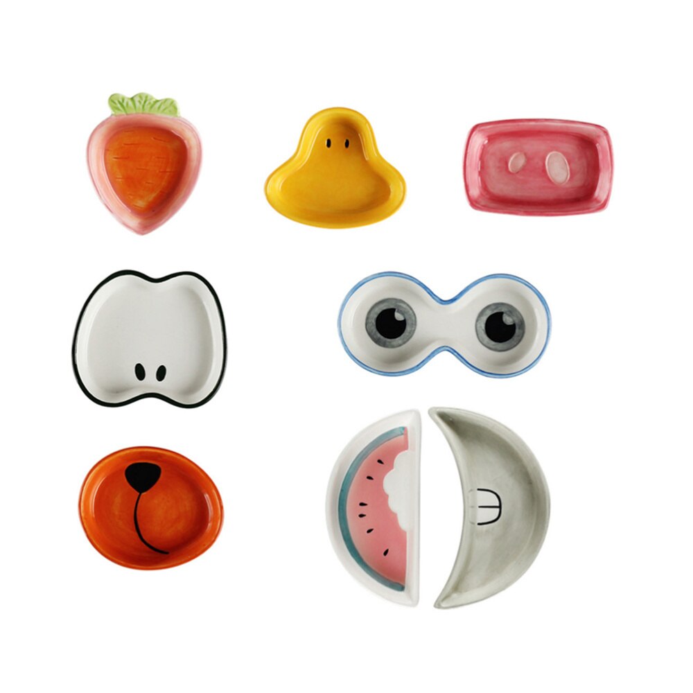 1 Pc Kids Tableware Cartoon Ceramics Sauce Appetizer Plate Food Dipping Plate for Toddlers Teens