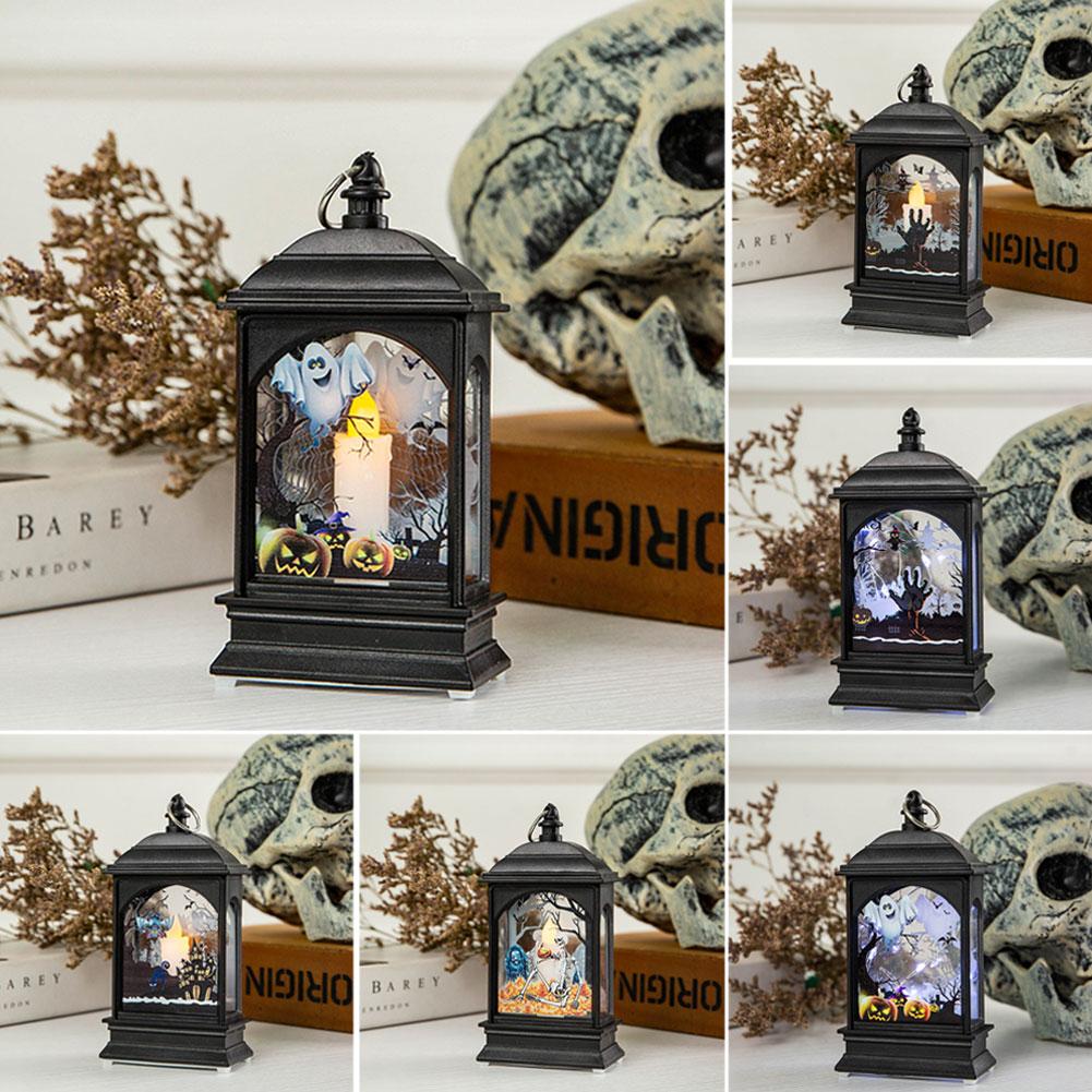 Pumpkin Castle LED Candle Light Hanging Lantern Lamp Bar Halloween Party Decor