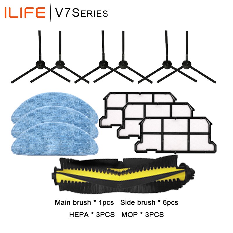 For Ilife V7S Robot Vacuum Cleaner Parts Roller Brush Side Brush Coth Mop HEPA Filter Ilife V7S Pro V7s V7s Plus V7 Accessories: 013