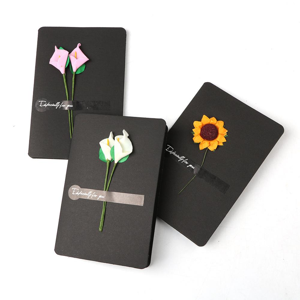 Dry Flower Handmade Cards Handwritten Blessing Greeting Card Birthday Wedding Invitation Cards Thanks Cards Party Supplies