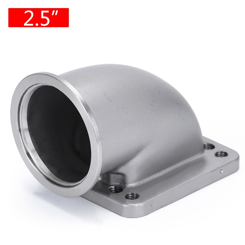WLR - 2.5&quot; 3.0&quot; 3.5&quot; Vband 90 Degree Cast Turbo Elbow Adapter Flange 304 Stainless Steel For T3 T4 Turbocharger: 2.5 without gasket