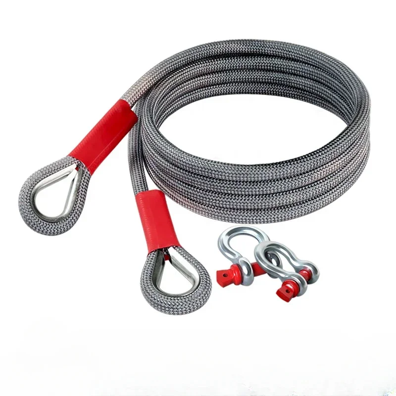 Cuerda de remolque para coche, vehículo todoterreno, puede remolque, versión de cuerda de remolque de rescate de 20 toneladas, que es muy confiable y resistente al desgaste