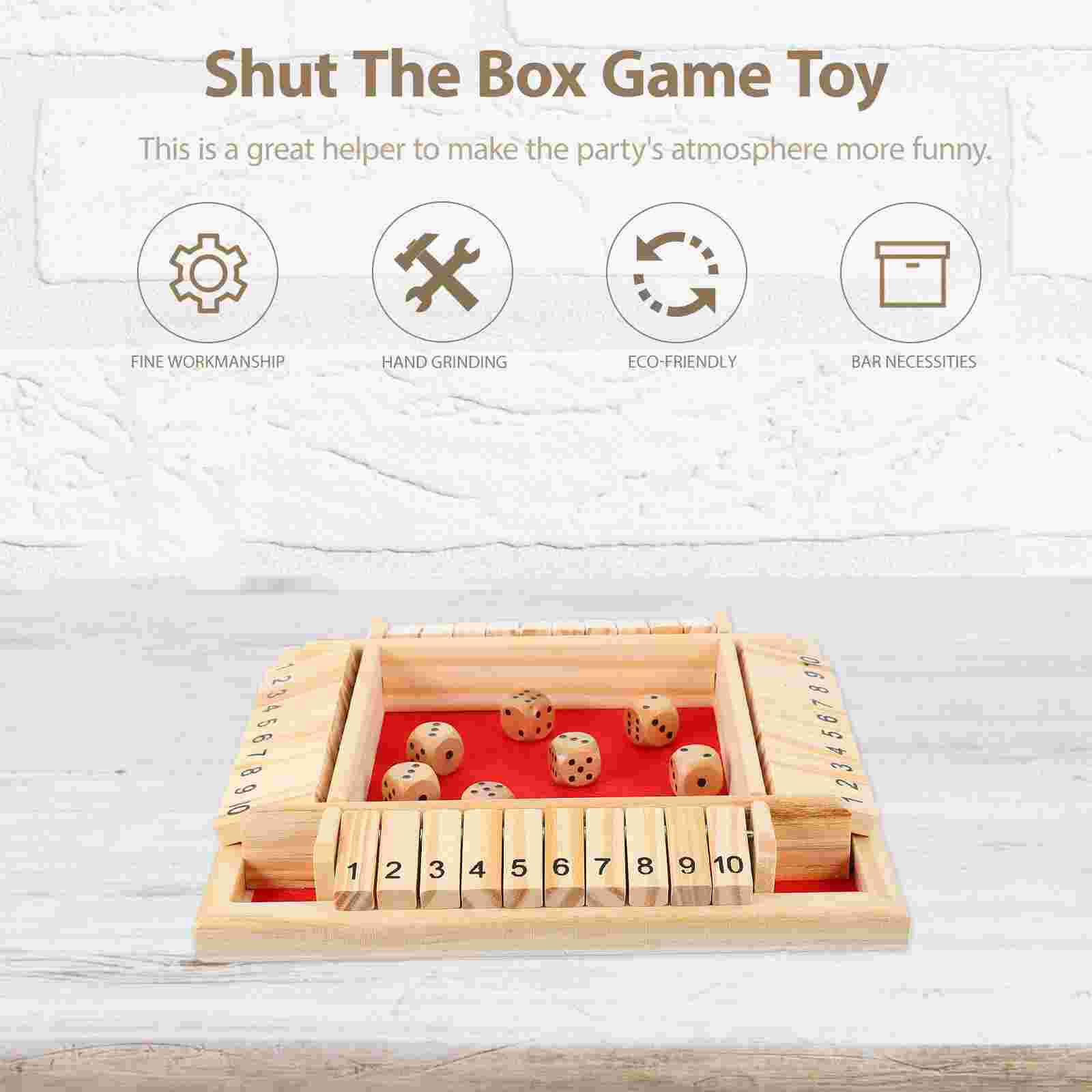 1 Set Shut The Box Game Party Safe Fine Novel Gathering Prop 4 Player Drinking Game