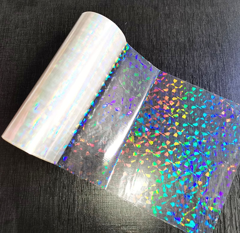 Holografische folie transparante folie Y04 stamping voor papier of plastic 16cm x 120m Shattered Glass