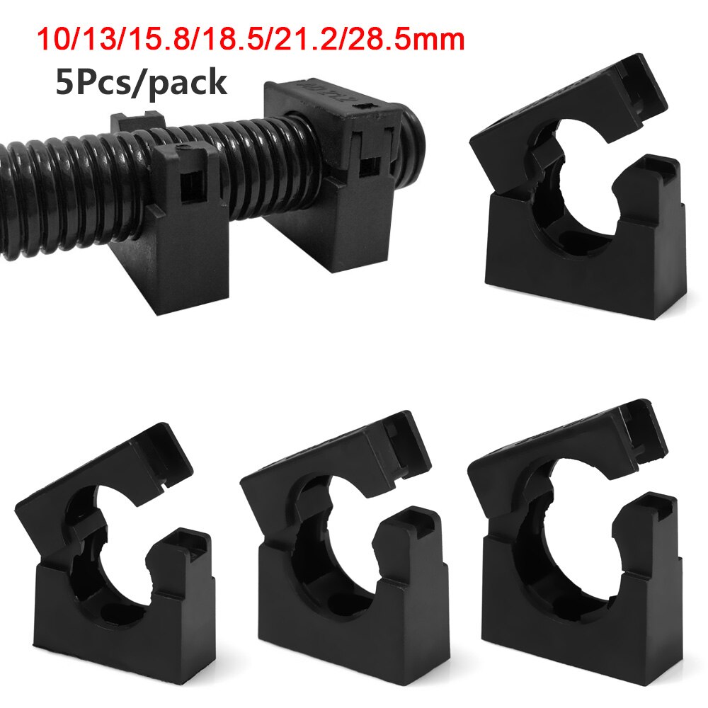 5Pcs PVC Pipe Clamps Water Pipe Support Bellows Hose Hoop Buckle Wire Cable Fixing Holder Organizer 10-28mm Electrical Fittings