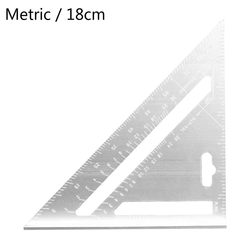 Triangle Protractor Aluminum Alloy Speed Square Measuring Ruler Miter For Framing Building Carpenter Woodworking Measuring Tools: C