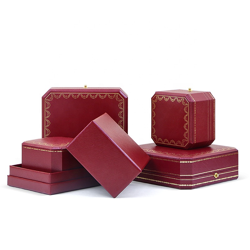 Leatherette Paper Ring Box Small Necklace Box Eco-friendly Leatherette Paper Jewelry Packaging