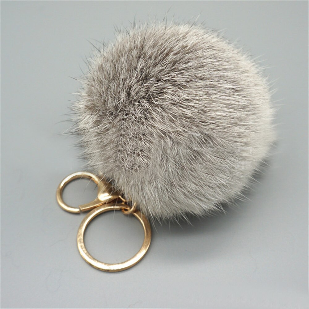 Cute Pendant Leather Rabbit Hair Ball Keychain Bag... – Vicedeal