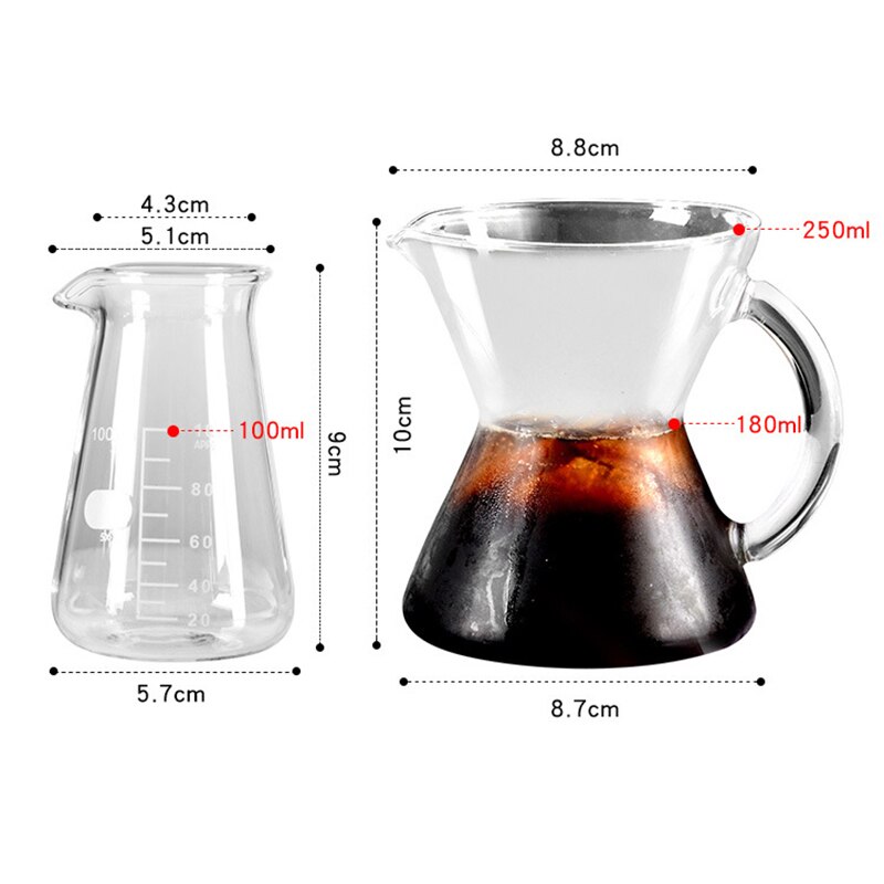 100ml Coffee Milk Measuring Scale Jug Glass Sharp Eagle Mouth Frothing Pot Cloud Shaped Share Container Coffee Accessories