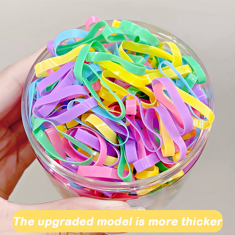 500 Uds. Bandas elásticas gruesas mejoradas para el cabello para mujeres y niñas, lazos para el cabello duraderos, bandas de goma no fáciles de romper, accesorios para el cabello: Verde