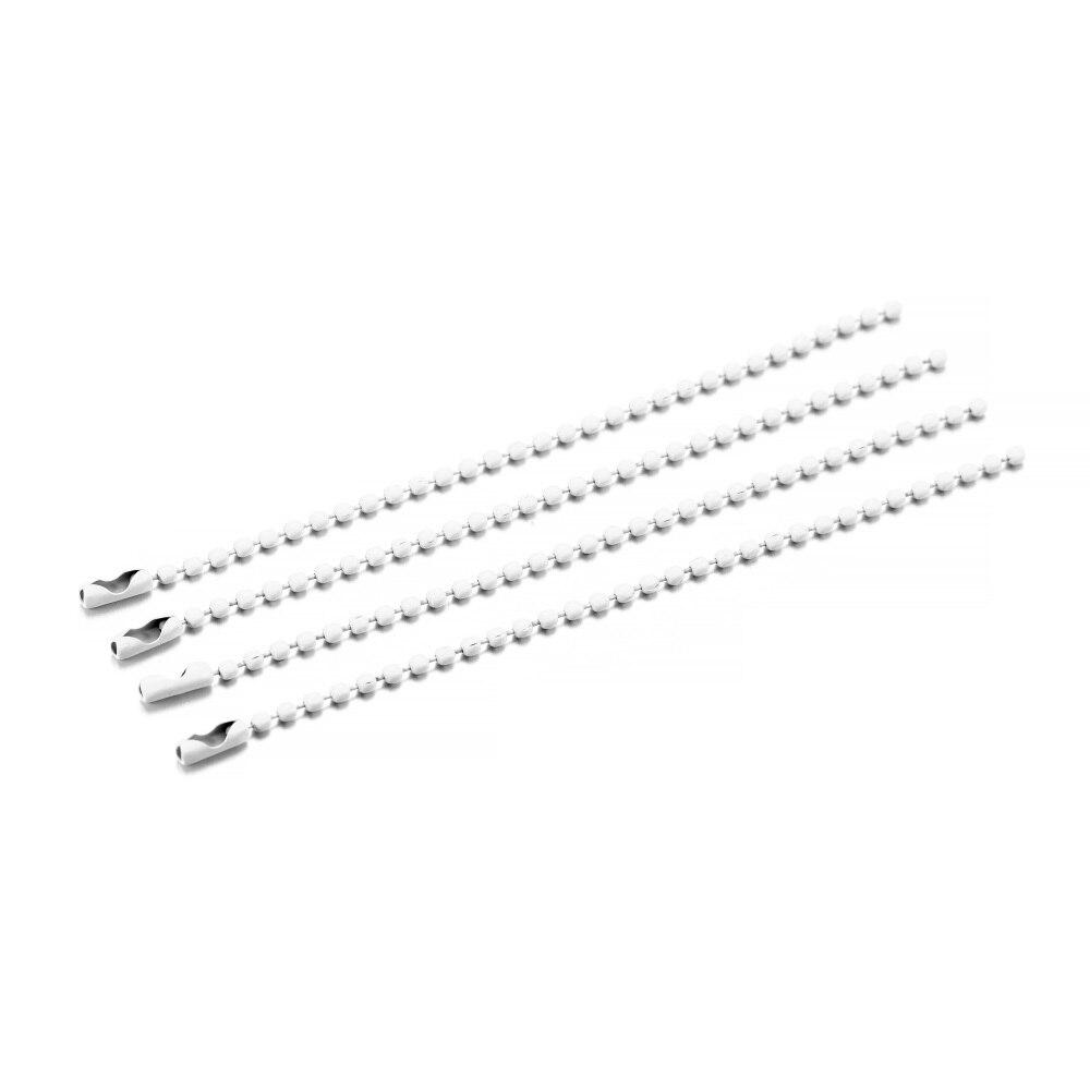 20 sztuk/paczka Multicolor metalowa kula łańcuszki z koralików Spry malowane breloczki klucz wisiorki złącze dla DIY brelok tworzenia biżuterii: white