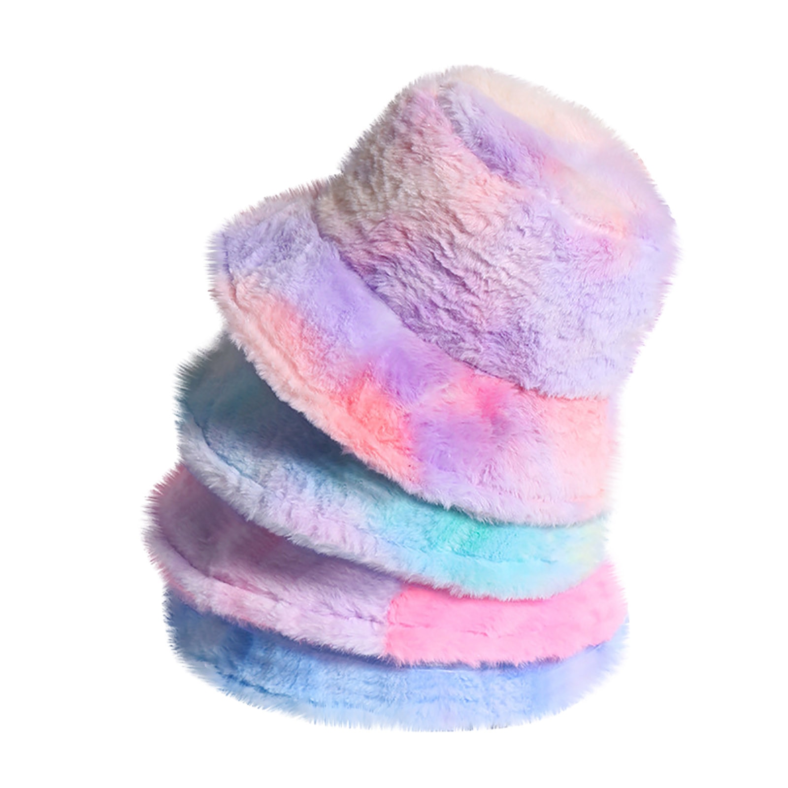 Sombreros de pescador de felpa con tinte anudado para mujer, gorro abrigado para exteriores, gorra de pescador de terciopelo suave, gorro de lavabo cálido de para mujer