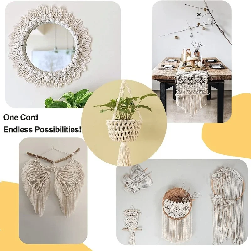 1/2/3/4/5/6mm cordon de coton corde corde coton naturel macramé cordons ficelle tressée tissé artisanat décor à la maison bricolage matériel de tricot