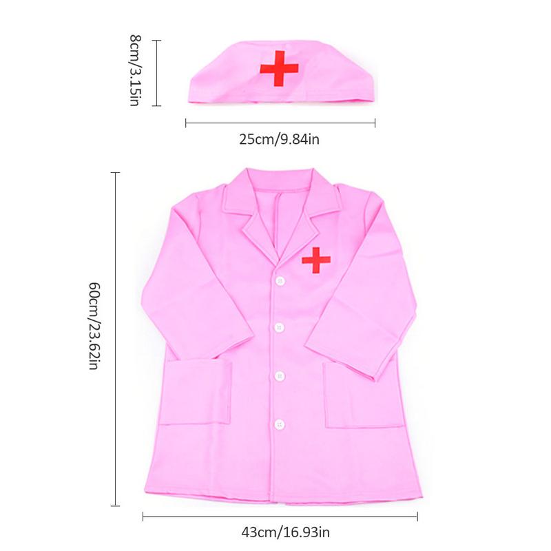 Tenue enfant jeu de rôle deguisement docteur salopette robe blanche uniforme infirmier