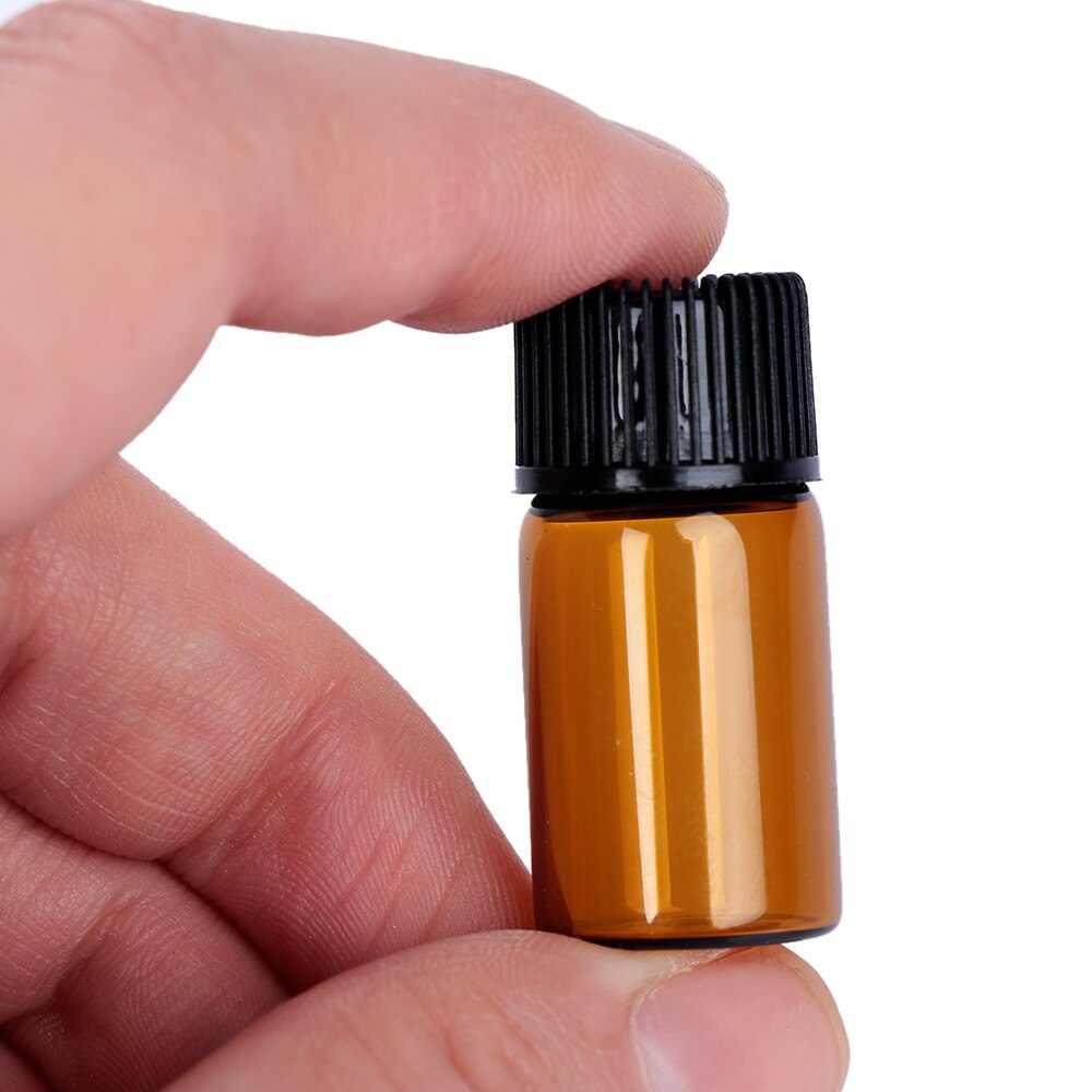 Mini pot d'huile essentielle de 10 pièces 1/2/3/5ml | Bouteille d'huile essentielle, pot d'orifice brun réducteur et bouchon, cosmétique Portable, pot d'échantillon, flacons en verre